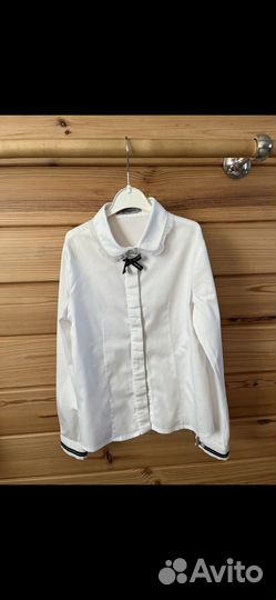 Блузка белая школьная, рост 128-134