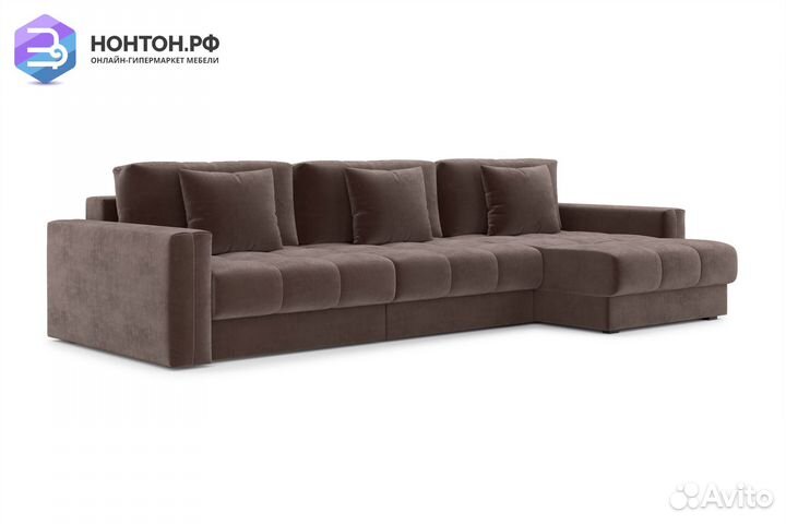 Диван угловой тик-так Монарх М2О1 коричневый