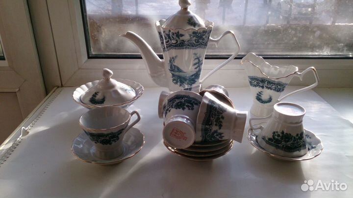 Кофейный сервиз 6 персон, фарфор, СССР