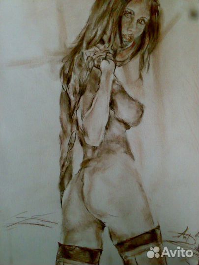 Картина оригинал,обнаженная невеста,эротик фэнтези
