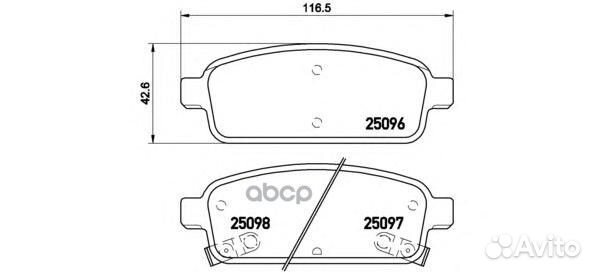 P59080 колодки дисковые задние Opel Astra 1.4
