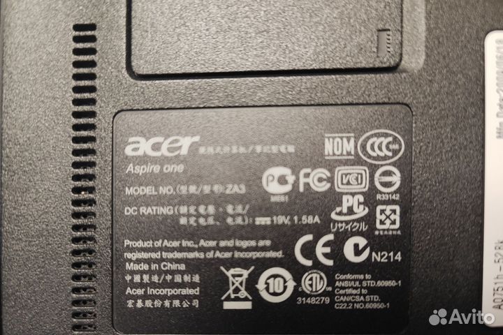 Нетбук acer aspire one