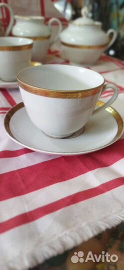 Сервиз чайный золотые узоры лфз