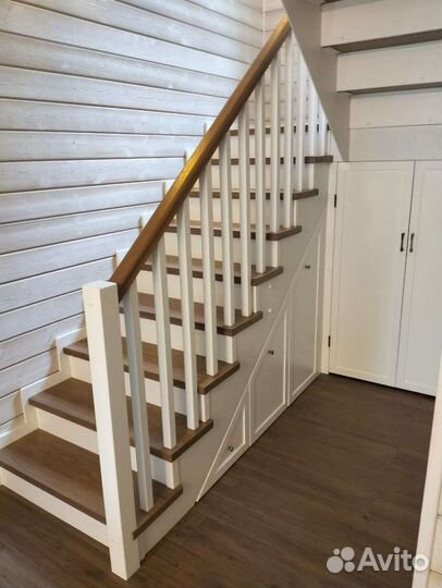 Отделка лестниц деревом