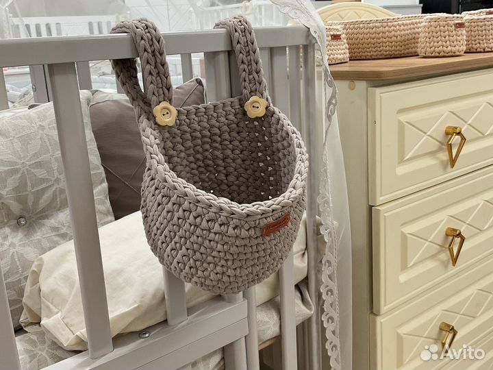 Вязаные корзинки ручной работы