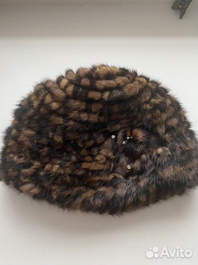 Шапка из вязанной норки