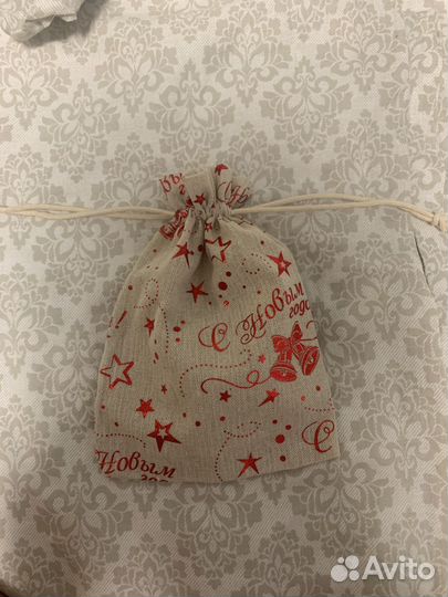 Мешочек холщевый новогодний 14*20