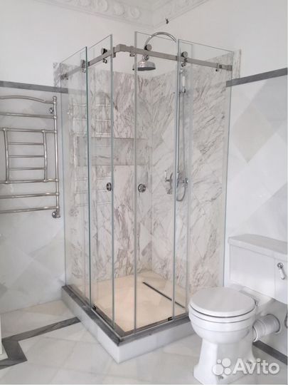 Перегородки из стекла в душевую под ключ