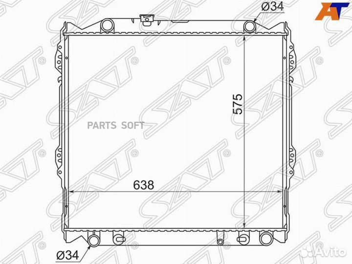 Радиатор охлаждения Тойота Сурф 95-02 бензин