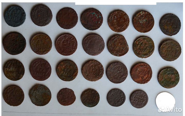 Монеты медь денга и полушка