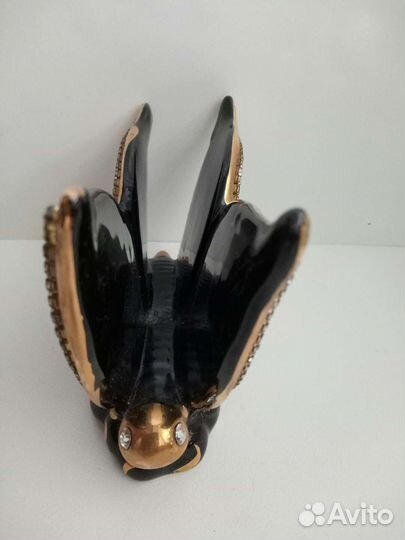 Салфетница винтажная черная золото