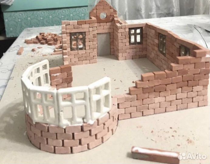 Детский конструктор мини стройка мини кирпичики