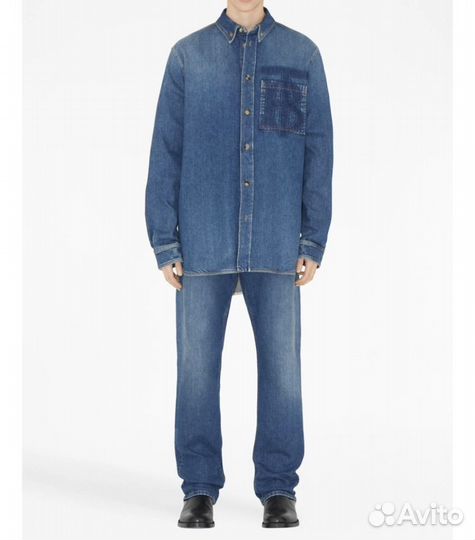 Burberry мужская джинсовая рубашка оригинал М