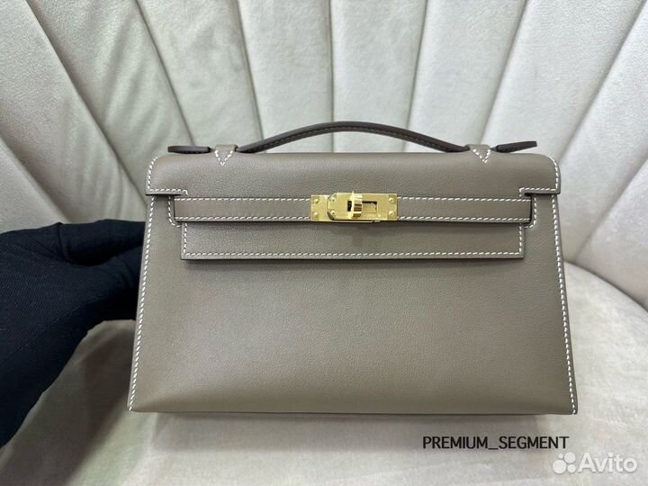 Сумка Hermes Kelly Pochette бежевая