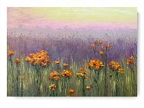 Интерьерная картина маслом 100х70 поле, цветы