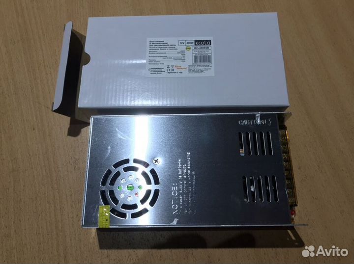 Блок питания для св/д лент 12V 400W 33А вент
