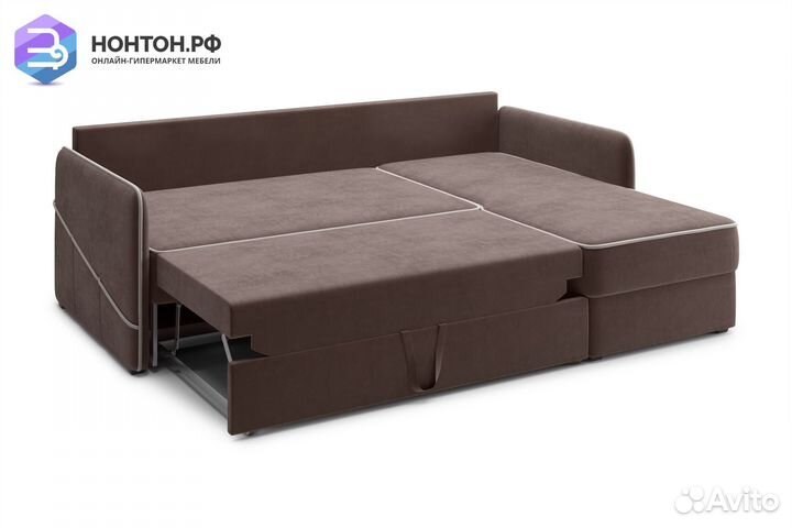 Диван угловой дельфин Энерджи коричневый
