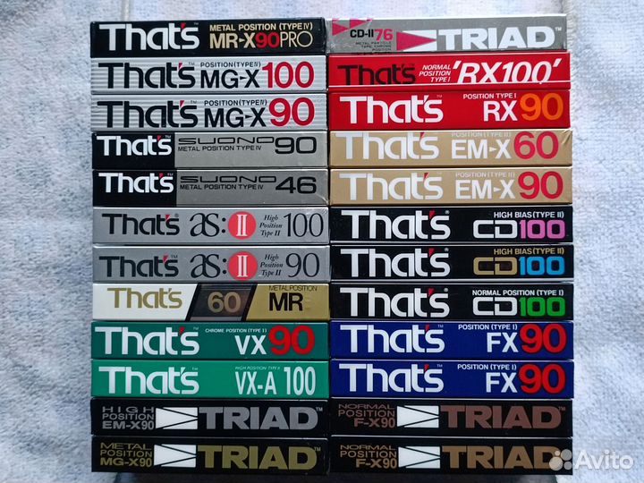 Аудиокассеты basf, sony, denon, thats, triad