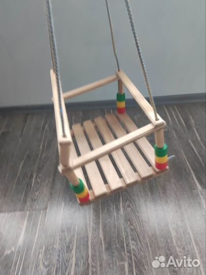 Качели детские подвесные деревянные