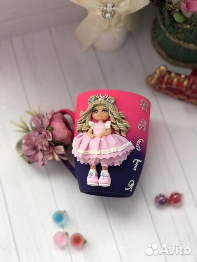 Кружки с декором из полимерной глины