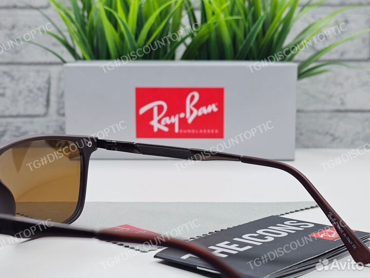 Очки Ray Ban матовые коричневое стекло