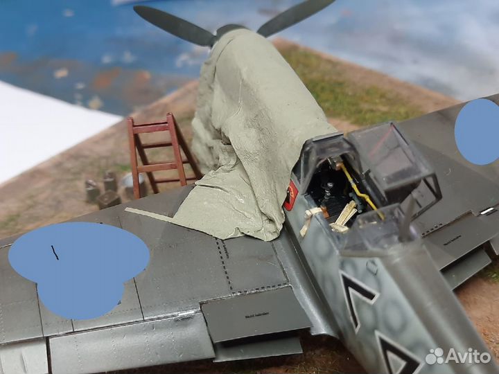 Диорама, модель бф109Ф звезда 1/48