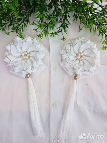 Банты для волос белые