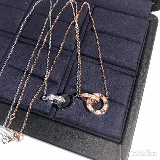 Кулон Cartier Love белое и розовое золото