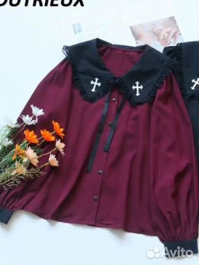 Рубашка jirai kei красная