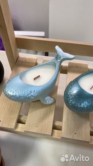 Подсвечник кит из высокопрочного гипса