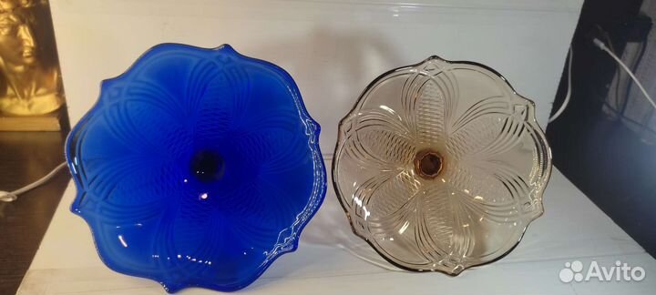 Ваза-фруктовница из цветного стекла. СССР