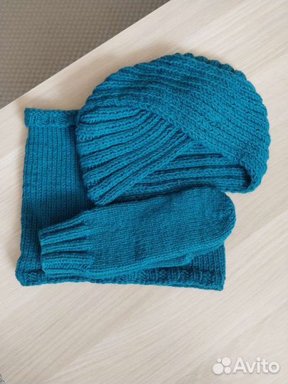 Шапка-чалма,снуд и варежки