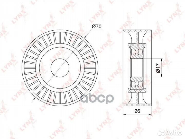 Ролик натяжителя поликлин.ремня PB-5201 lynxauto