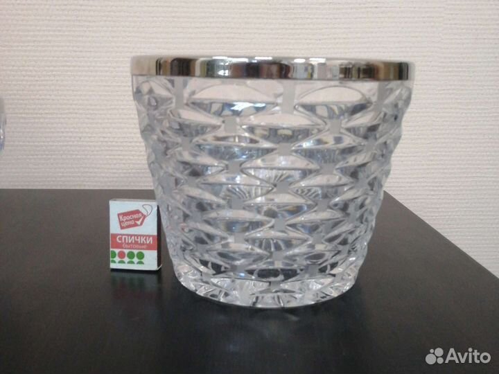 Ваза с ободком, ведро для льда, СССР хрусталь