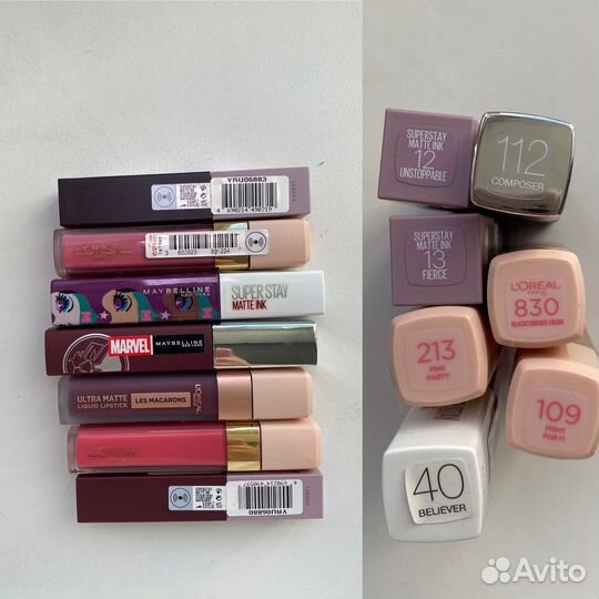 Помады Loreal и maybelline новые