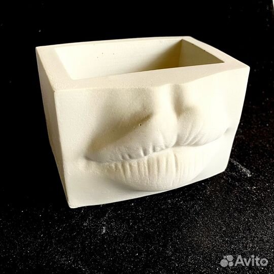 Органайзер кашпо Губы /гипс/ подставка для кистей