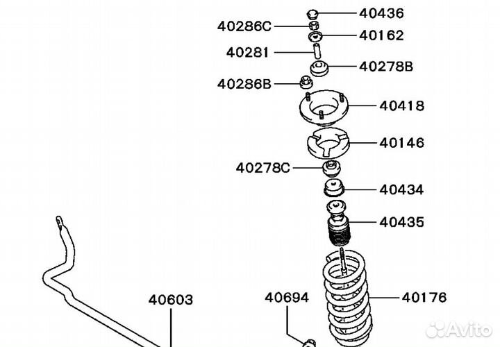 Опора переднего амортизатора Mitsubishi Pajero 4 3