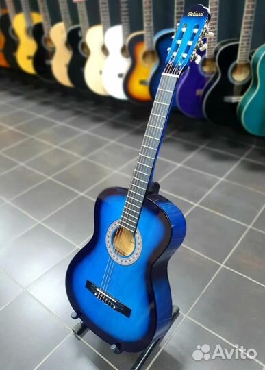 Синяя Классическая гитара 4/4 Новая