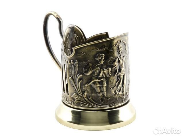 Подстаканник латунный «Русские пляски»