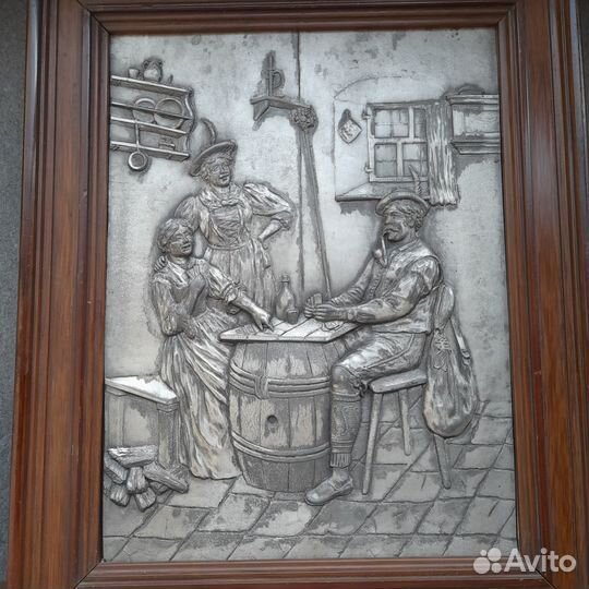 Антикварная плакета игра в преферанс