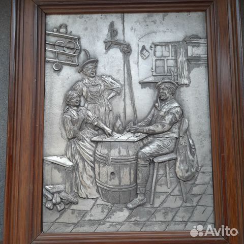 Антикварная плакета игра в преферанс