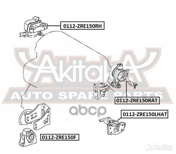 Подушка двигателя ат зад прав/лев 0112-ZRE1