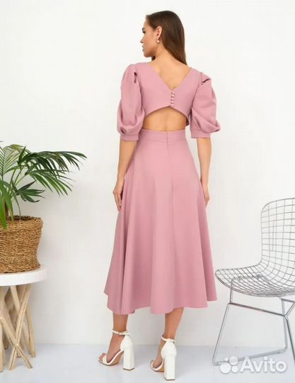 Платье женское вечернее M 44-46 розовое