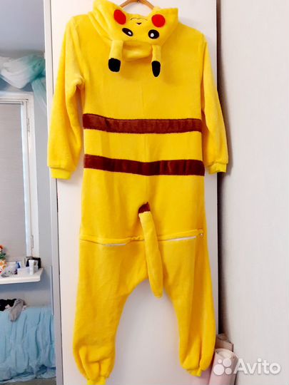Кигуруми Пикачу костюм, комбинезон р.160