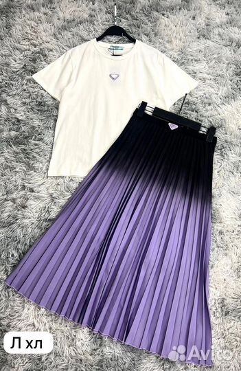 Футболка и юбка prada lux