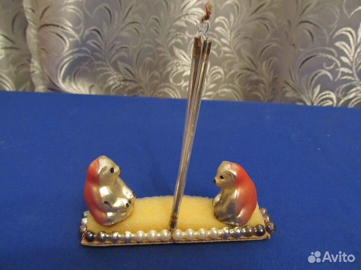 Елочная игрушка Мишки на качелях