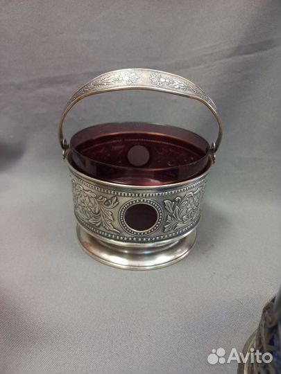 Сахарница Конфетница Мельхиор Скань СССР