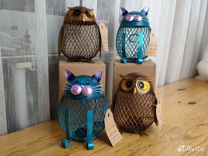 Стильная копилка Кот, Сова