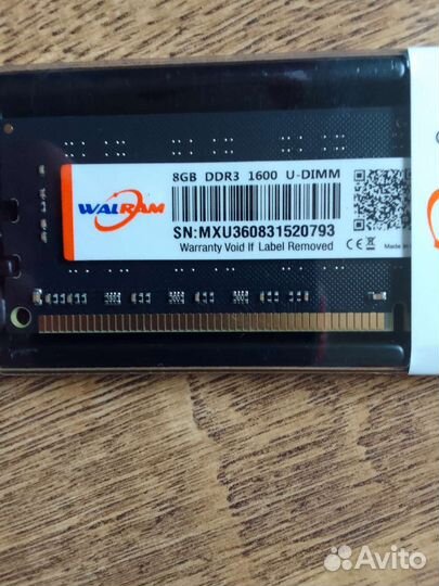 Оперативная память ddr3 8 gb 1600мгц новая