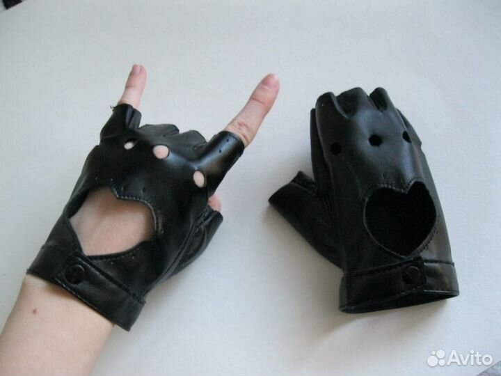 Перчатки кожаные, в сеточку, 3 разных пары